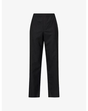 Burberry Trevor Straight-Leg Cotton Trousers - Black