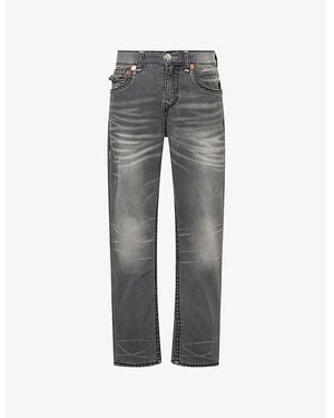 True Religion Bobby Super Straight-Leg Stretch-Denim Jeans - Gray