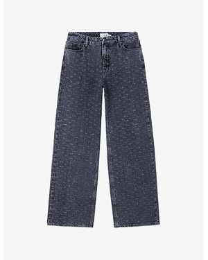 GOOD AMERICAN X Dolly's Joleans By Dolly Parton Crystal-Embellished Relaxed-Fit Stretch-Denim Jeans - Blue