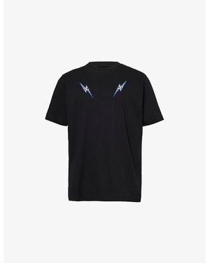 Rule Of Faith Leon Graphic-Embroidered Cotton T-Shirt - Black