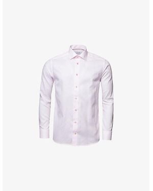 Eton Micro-Print Contemporary-Fit Cotton-Poplin Shirt - Purple