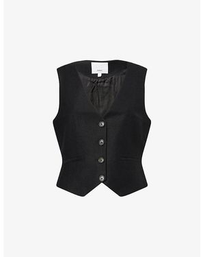 Citizens of Humanity X Argent V-Neck Woven Waistcoat - Black