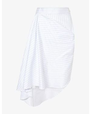 JW Anderson Asymmetric Draped Cotton Midi Skirt - White