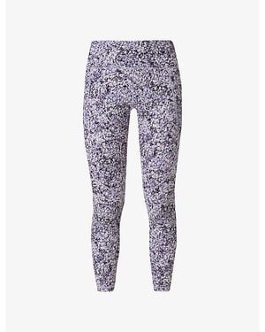 Sweaty Betty Power Graphic-Print High-Rise Stretch-Jersey Workout Leggings - Blue