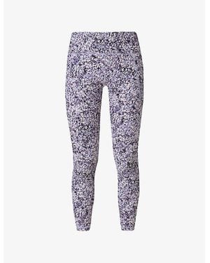 Sweaty Betty Power Graphic-Print High-Rise Stretch-Jersey Workout Leggings - Blue
