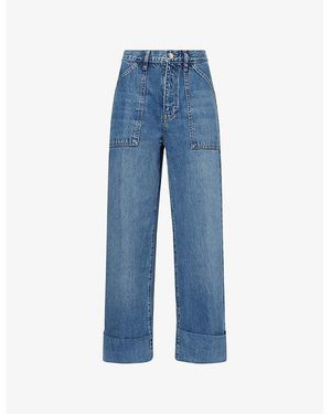 FRAME Utility Straight-Leg Cotton-Blend Jeans - Blue