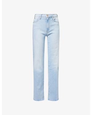 Mother The Kick It Straight-Leg Cotton-Blend Jeans - Blue