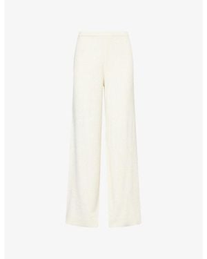 The Couture Club Logo-Embroidered Straight-Leg Stretch-Knit Trousers - White