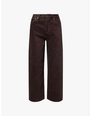 Agolde Ren Wide-Leg Denim Jeans - Brown