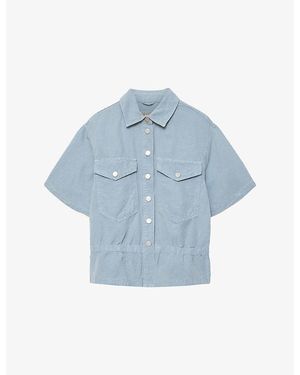 AllSaints Tove Short-Sleeved Lyocell And Linen Shirt - Blue