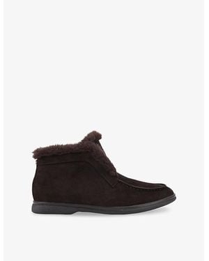 Carvela Kurt Geiger Fia Lined Flat Suede Ankle Boots - Brown