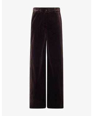 ME+EM Slip-Pocket Wide-Leg Cotton-Blend Pants - Black