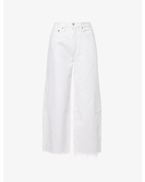 Agolde Curve-Leg Frayed Denim Jeans - White