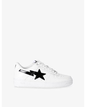 A Bathing Ape Bape Sta #2 M2 Leather Sneakers - White