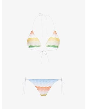 Missoni Zig Zag Raschel-Knit Bikini Set - White