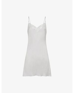 Chantelle Legend Lace-Trim Satin Nightdress - White