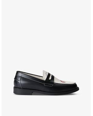 Duke & Dexter Wilde Kiss Leather Penny Loafers - Black