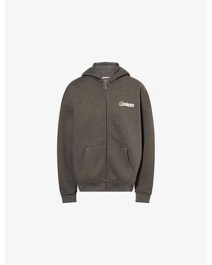 Sisters & Seekers Sports Zip Cotton-Blend Hoody - Brown