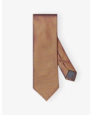 Eton Patterned Silk Tie - Brown
