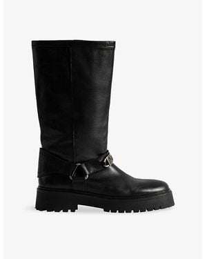 Zadig & Voltaire Angie Leather Biker Boots - Black