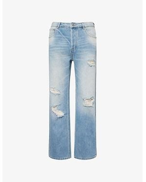 Cole Buxton Relaxed-Fit Distressed Denim Jeans - Blue