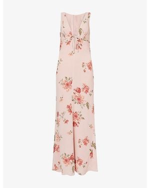 Reformation Taryn Floral-Print Georgette Maxi Dress - Pink