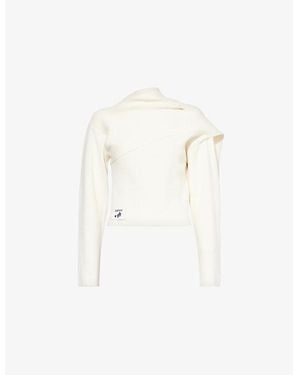 Erdem Drape Cotton And Wool-Blend Jumper - White