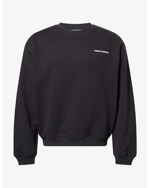 The Couture Club Micro Copyright Logo-Print Cotton Sweatshirt - Blue