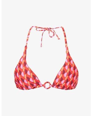 Seafolly Reversible Triangle Bikini Top - Red