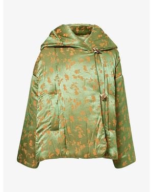Dries Van Noten Vacali Floral-Print Puffer Jacket - Green