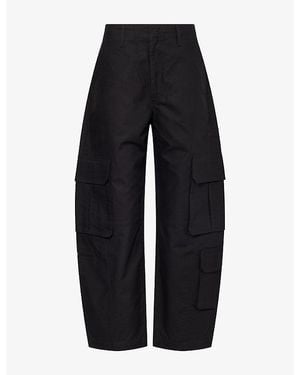 Agolde Ambika Patch-Pocket Cotton Trousers - Black