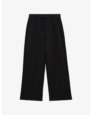 Reiss Bella Side-Stripe Stretch-Jersey Jogging Bottoms - Black