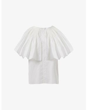 eem Frill Cape Cotton Top - White