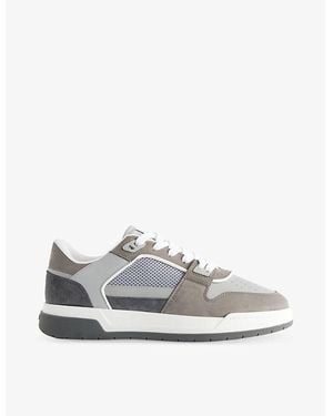 Arne Basket Suede, Leather And Mesh Low-Top Trainers - White