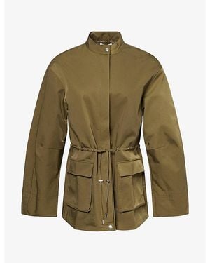 Reformation Callista High-Neck Woven Jacket - Green