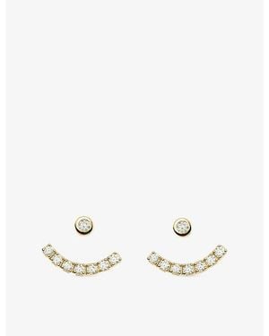 Missoma Tennis Ear 18Ct Plated Brass And Cubic Zirconia Jacket Stud Earrings - White