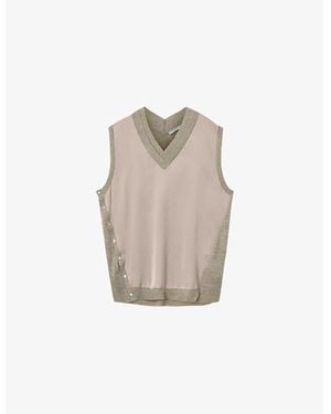 AllSaints Bern Stud-Embellished Satin And Wool Tank Top - Natural