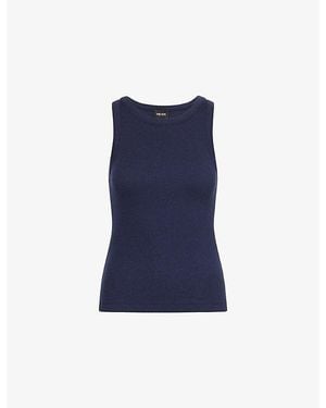 ME+EM Ultimate Ribbed Stretch-Cotton Vest Top - Blue