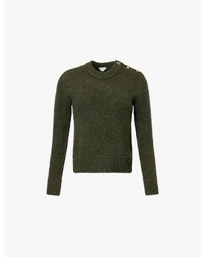 Bottega Veneta Bouclé Round-Neck Knitted Sweater - Green