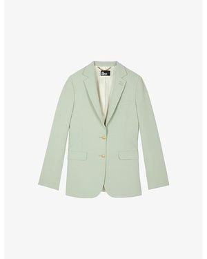 The Kooples Straight Single-Breasted Woven Suit Jacket - Green