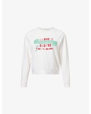 Mother The Itty Concert Printed Cotton-Jersey Sweatshirt - White