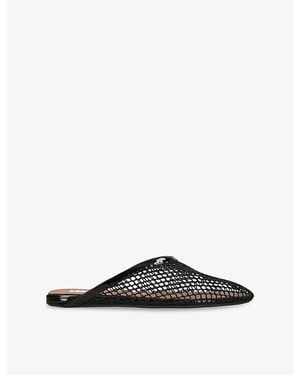Alaïa Net Leather Mules - Black