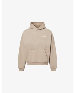 The Couture Club Spray-Wash Logo-Print Cotton Hoody - Natural