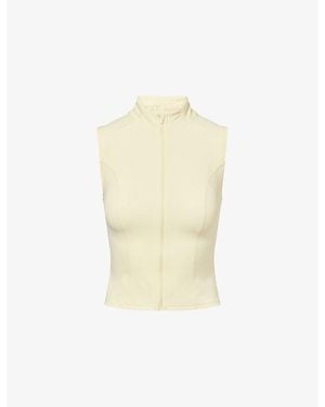 WE Are Tala Zip-Up Sleeveless Stretch-Woven Running Top - White