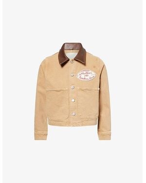 Mother The Workwear Cropped Stretch-Denim Jacket - Natural