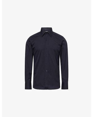 Tom Ford Slim-Fit Classic-Collar Cotton Shirt - Blue