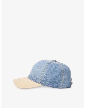 Sandro Logo-Embroidered Denim And Canvas Baseball Cap - Blue