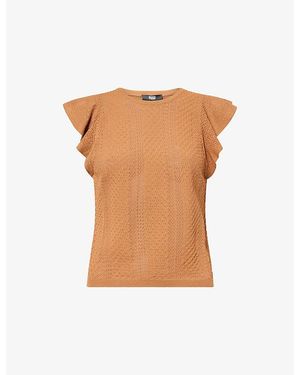 PAIGE Margo Ruffle Viscose Top - Brown