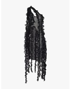 Amy Lynn Suki Ruffled Woven Top - Black