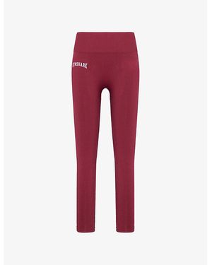 GYMSHARK Everyday Logo Stretch-Jersey Leggings - Red